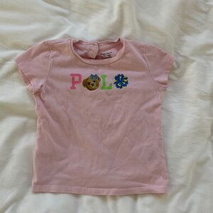 Polo by Ralph Lauren Pink Graphic Bear Short Sleeve Tee